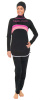 New black with pink line style Modest swim suite15